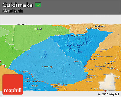 Political Shades Panoramic Map of Guidimaka