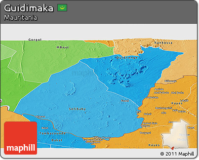 Political Shades Panoramic Map of Guidimaka