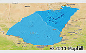 Political Shades Panoramic Map of Guidimaka, satellite outside