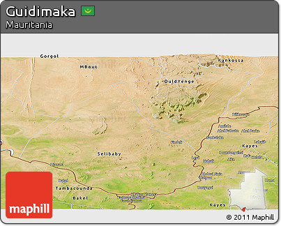 Satellite Panoramic Map of Guidimaka