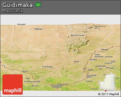 Satellite Panoramic Map of Guidimaka