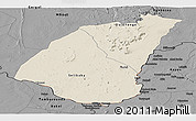 Shaded Relief Panoramic Map of Guidimaka, darken, desaturated