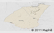 Shaded Relief Panoramic Map of Guidimaka, lighten, desaturated