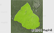 Physical 3D Map of Selibaby, darken, semi-desaturated
