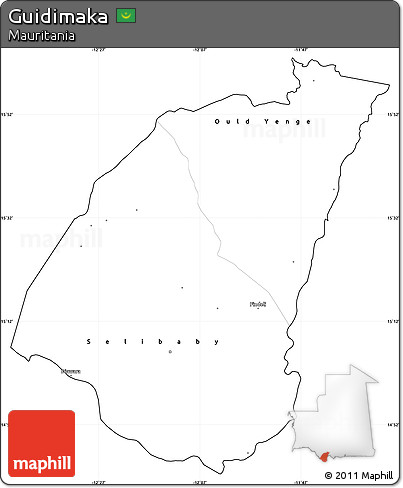 Blank Simple Map of Guidimaka, cropped outside