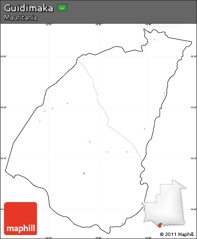 Blank Simple Map of Guidimaka, cropped outside, no labels