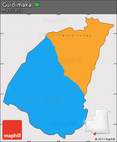 Political Simple Map of Guidimaka, cropped outside