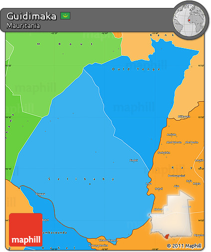 Political Shades Simple Map of Guidimaka