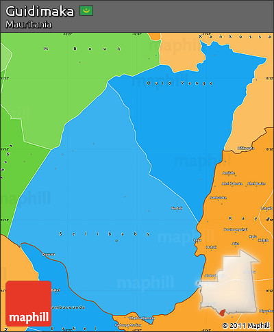 Political Shades Simple Map of Guidimaka