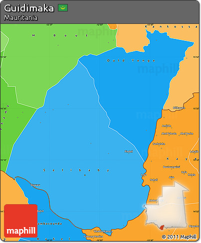 Political Shades Simple Map of Guidimaka