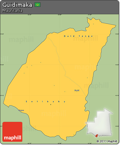 Savanna Style Simple Map of Guidimaka, cropped outside
