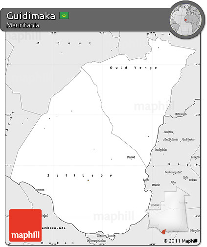 Silver Style Simple Map of Guidimaka