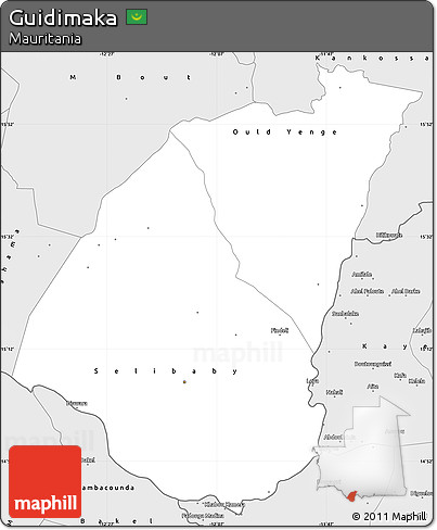 Silver Style Simple Map of Guidimaka
