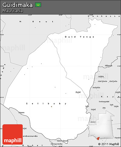 Silver Style Simple Map of Guidimaka