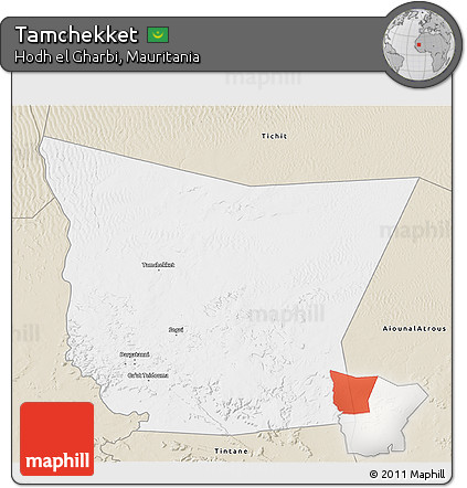 Classic Style 3D Map of Tamchekket