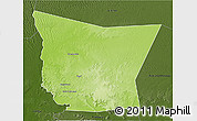 Physical 3D Map of Tamchekket, darken