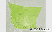 Physical 3D Map of Tamchekket, lighten, semi-desaturated