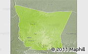 Physical 3D Map of Tamchekket, semi-desaturated