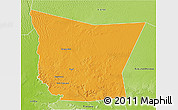 Political 3D Map of Tamchekket, physical outside