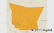 Political 3D Map of Tamchekket, shaded relief outside