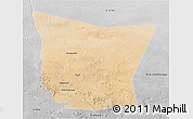 Satellite 3D Map of Tamchekket, desaturated