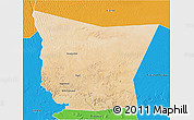 Satellite 3D Map of Tamchekket, political outside
