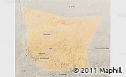 Satellite 3D Map of Tamchekket, semi-desaturated