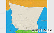 Shaded Relief 3D Map of Tamchekket, political outside