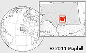 Blank Location Map of Tamchekket, highlighted country