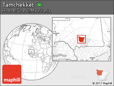 Blank Location Map of Tamchekket, highlighted parent region