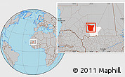 Gray Location Map of Tamchekket, highlighted parent region