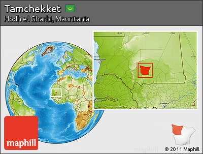 Physical Location Map of Tamchekket