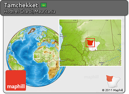 Physical Location Map of Tamchekket, highlighted parent region