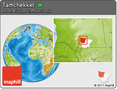 Physical Location Map of Tamchekket, highlighted parent region