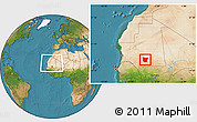 Satellite Location Map of Tamchekket, within the entire country