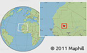 Savanna Style Location Map of Tamchekket, within the entire country