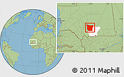 Savanna Style Location Map of Tamchekket, highlighted parent region
