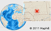 Shaded Relief Location Map of Tamchekket