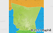 Physical Map of Tamchekket, political outside