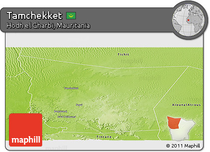 Physical Panoramic Map of Tamchekket