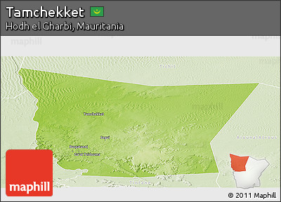Physical Panoramic Map of Tamchekket, lighten