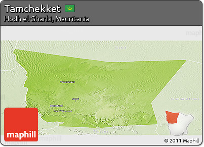 Physical Panoramic Map of Tamchekket, lighten