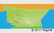 Physical Panoramic Map of Tamchekket, political outside