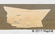 Satellite Panoramic Map of Tamchekket, darken