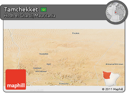 Satellite Panoramic Map of Tamchekket