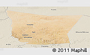 Satellite Panoramic Map of Tamchekket, shaded relief outside