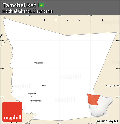 Classic Style Simple Map of Tamchekket