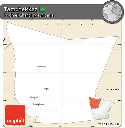 Classic Style Simple Map of Tamchekket