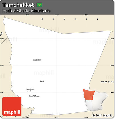 Classic Style Simple Map of Tamchekket