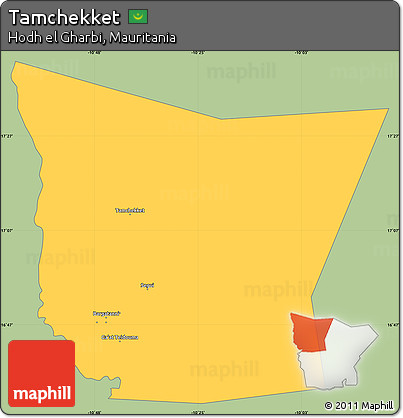 Savanna Style Simple Map of Tamchekket, single color outside